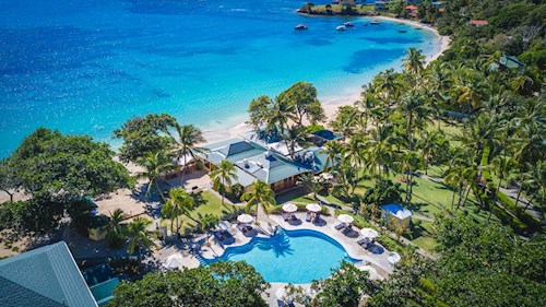 Bequia Beach Hotel aerial shot